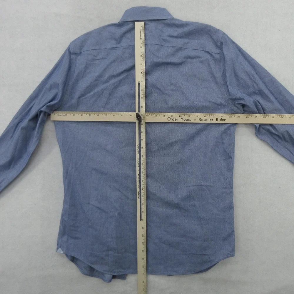 Banana Republic Shirt Mens Large Blue Grant Fit Non-Iron Stretch Dress 16-16.5